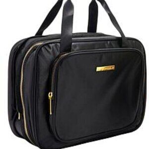 Joy Clean And Chic Expandable Toiletry Case BLACK Satin Finish NWT